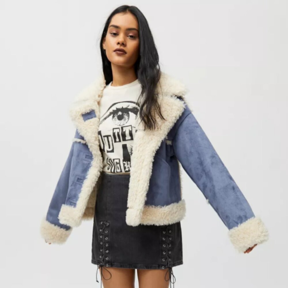NWT Urban Outfitters Maria Faux Shearling‎ Coat Medium